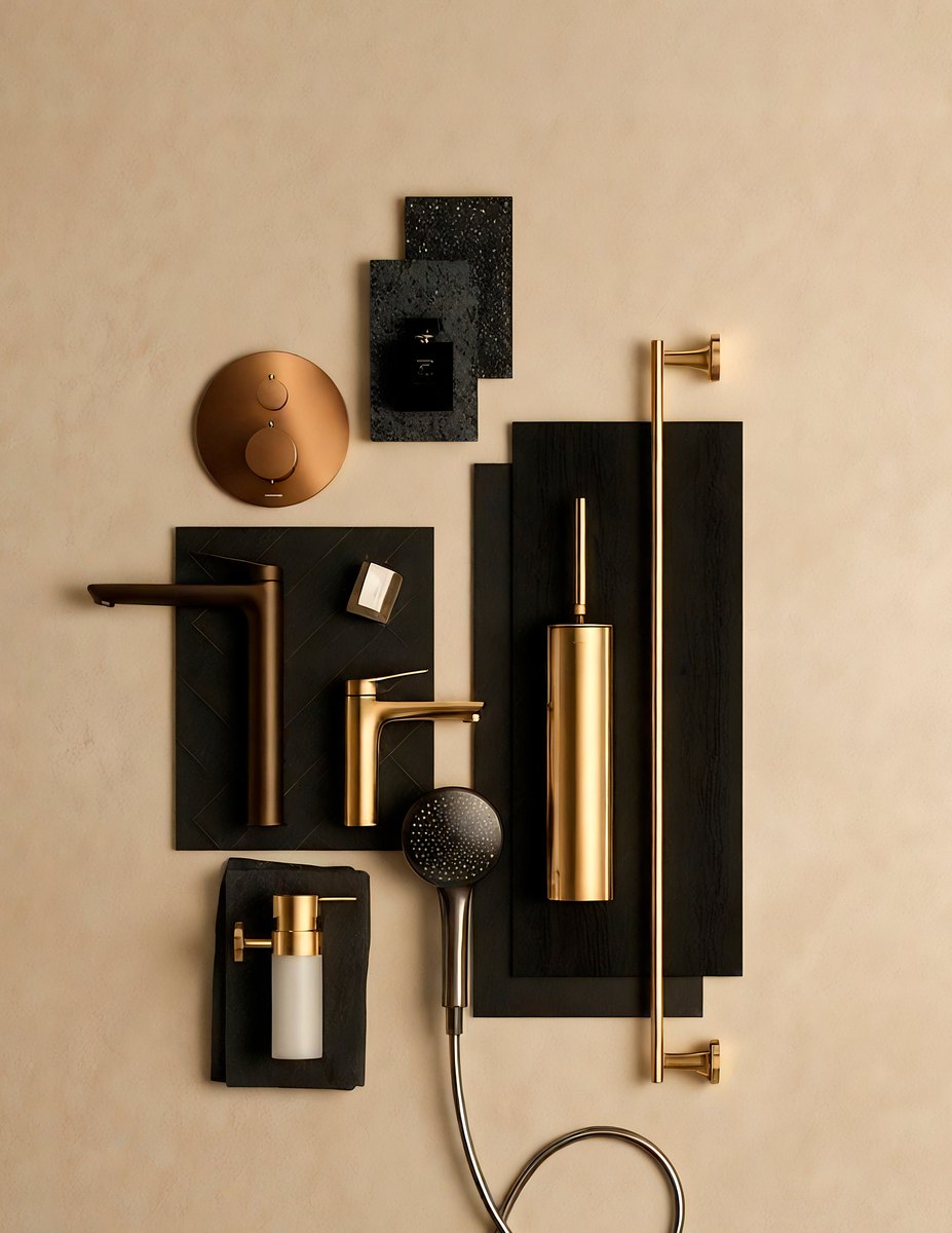 Accesorios de baño con acabado PVD